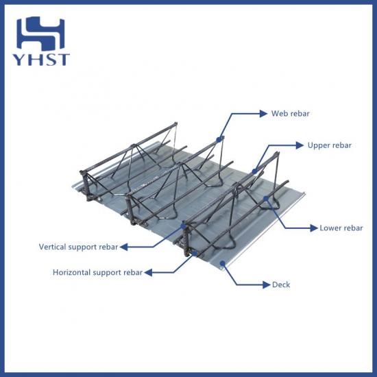 Steel bar truss decks for building construction